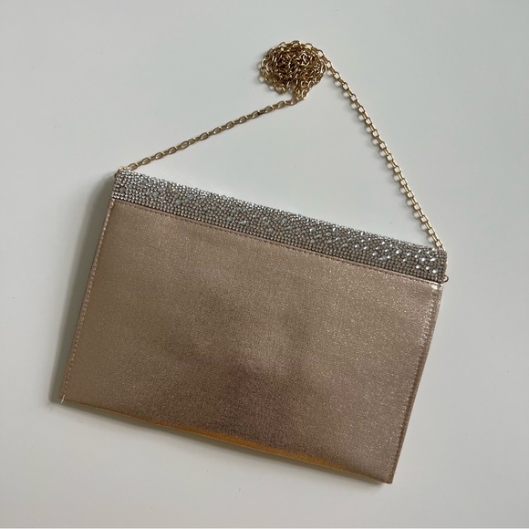 🆕 David’s Bridal Crystal Flap Envelope Clutch - Picture 3 of 7